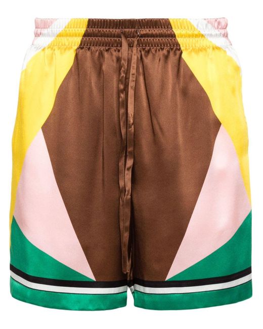 Casablancabrand Casa Sport Zijden Shorts in het Green