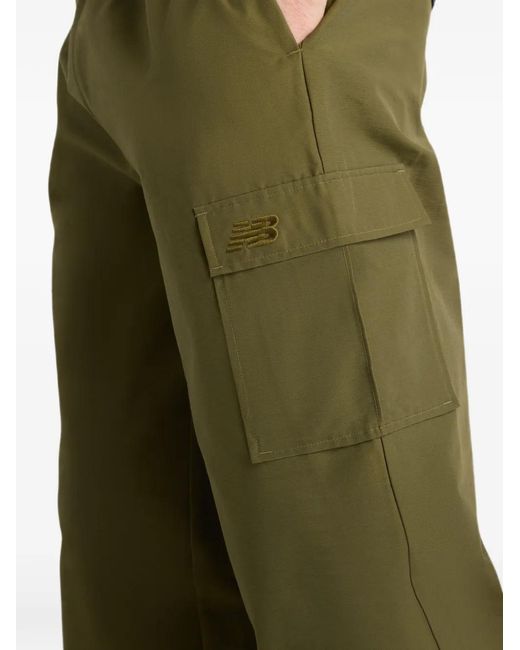 New Balance Green Pantalon Cargo À Logo for men