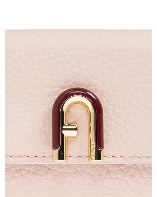 Furla Pink Flap Logo Wallet
