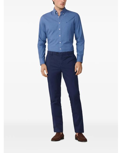 Hackett Blue Button-Down Oxford Shirt for men