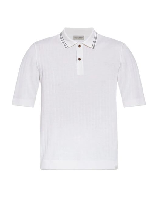 メンズ Paul & Shark リブ ポロシャツ White