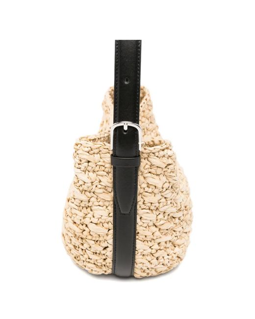 Totême White Small Belt-Strap Tote Bag