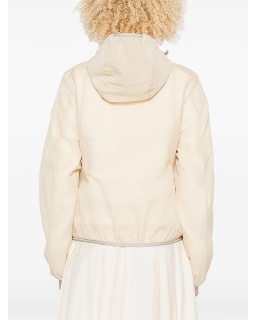 Moncler Natural Edasic Logo-Patch Hooded Jacket