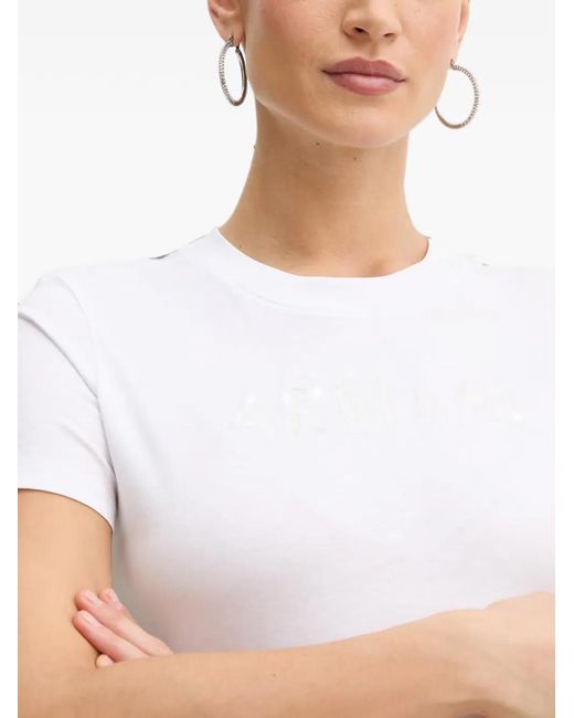 ARMANI EXCHANGE White Logo-Print Cotton T-Shirt