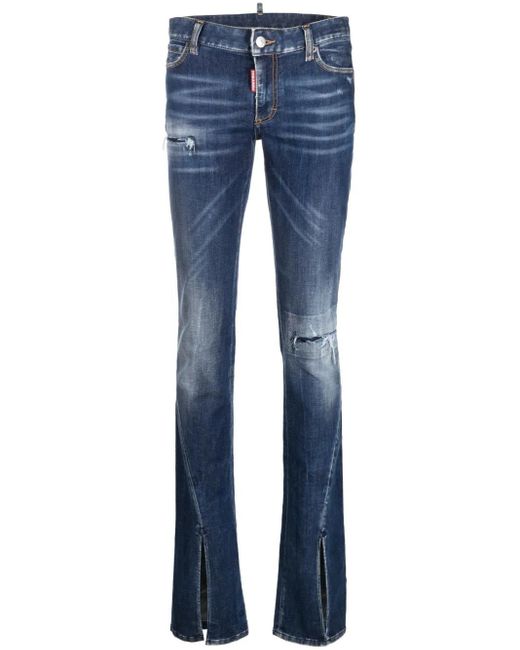 DSquared² Jeans Met Gerafeld Effect in het Blue