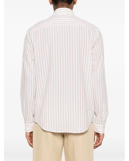 Samsøe & Samsøe White Saryan X Striped Pocket Shirt for men