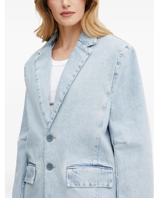 Liu Jo Blue Three-Button Denim Blazer