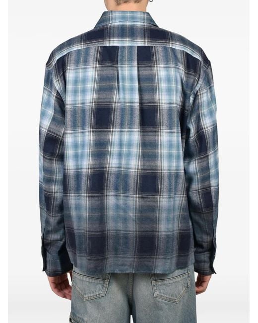 CEDARWOOD Blue Dusk Check Flannel Shirt for men