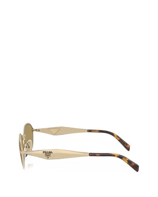 Prada Metallic Oval-Frame Sunglasses
