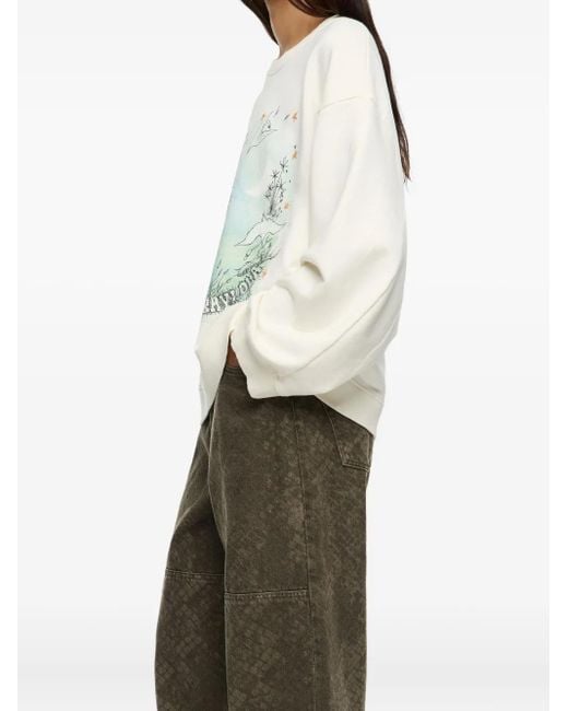 Bimba Y Lola White Swan Print Sweatshirt