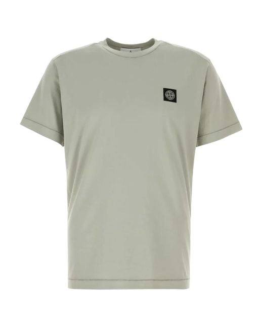 Stone Island Green Logo-Patch T-Shirt for men