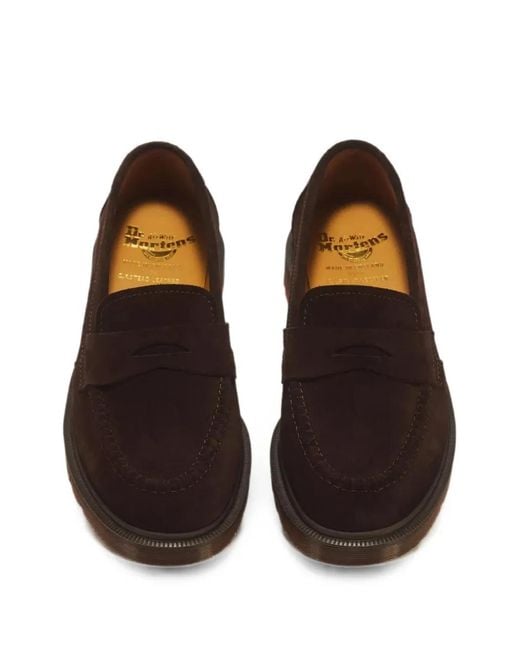 Dr. Martens Brown Delapre Suede Penny Loafers