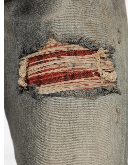 Jean À Design Patchwork Et Effet Usé Amiri pour homme en coloris Gray