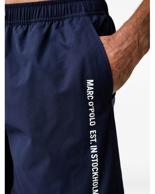 Marc O' Polo Blue Logo-Print Drawstring Swim Shorts for men