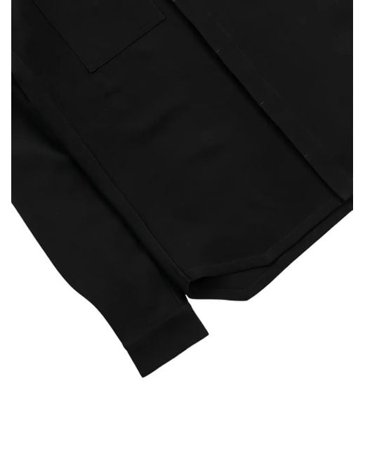 Rick Owens Black Double-Pocket Long-Sleeve Shirt for men