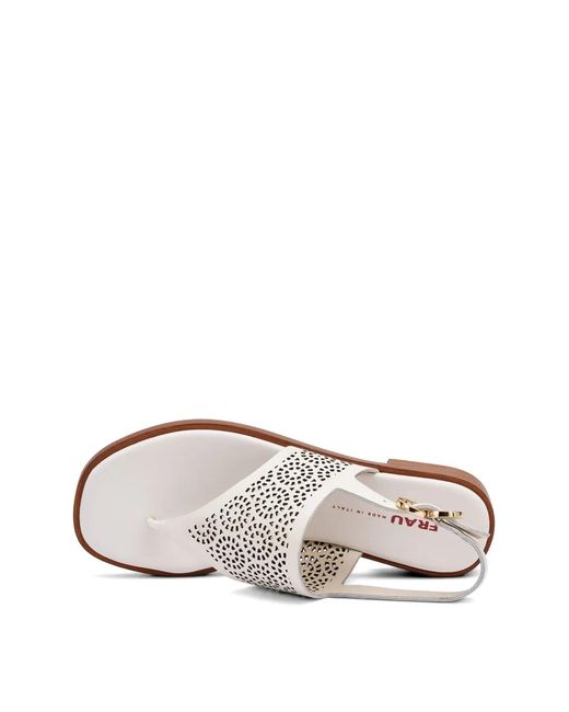 Frau White Perforated Sandals