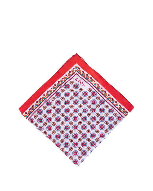 Eton of Sweden Red Patterned Pocket Square for men