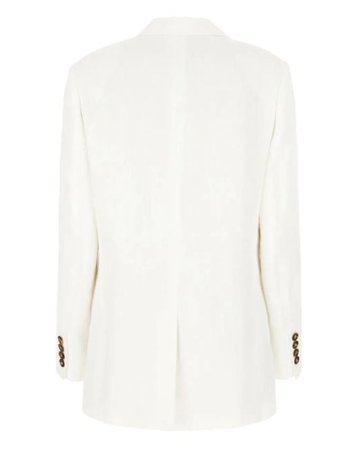Alberta Ferretti White Two-Button Blazer