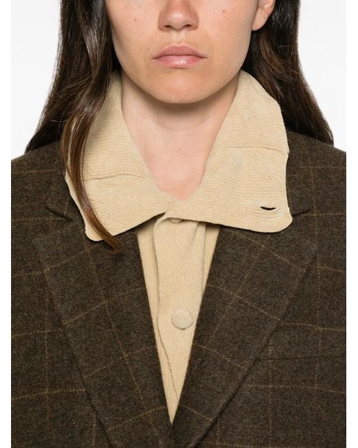 Rohe Brown Oversized Check Blazer