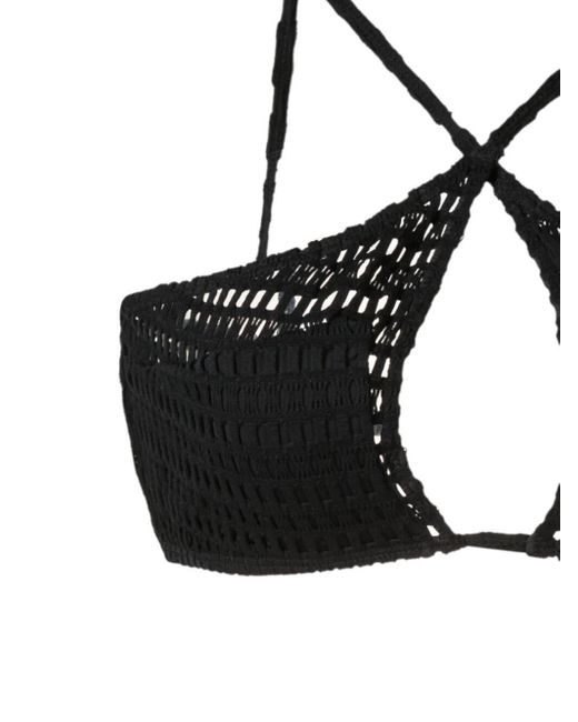 Amir Slama Black Open-knit Cut-out Bikini Set