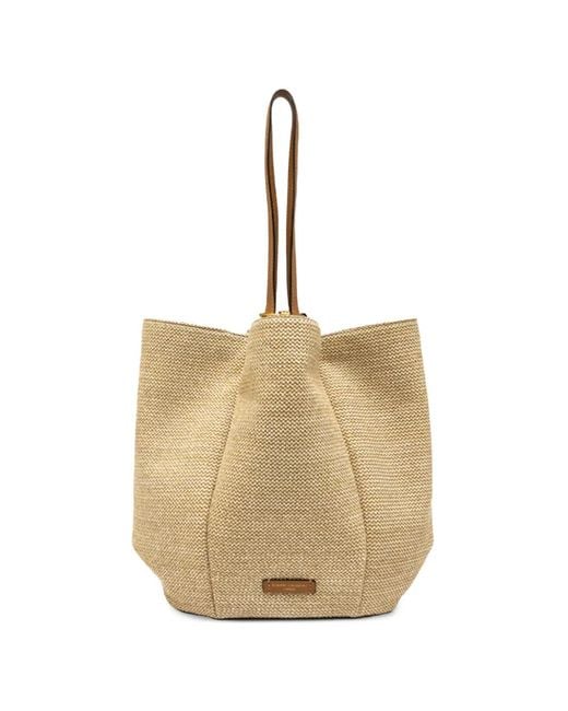 Gianni Chiarini Natural Large Lily Woven Leather-Trim Tote Bag