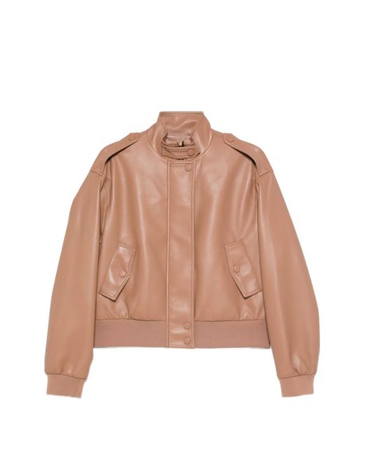 Twinset Natural Buttoned Bomber Jacket