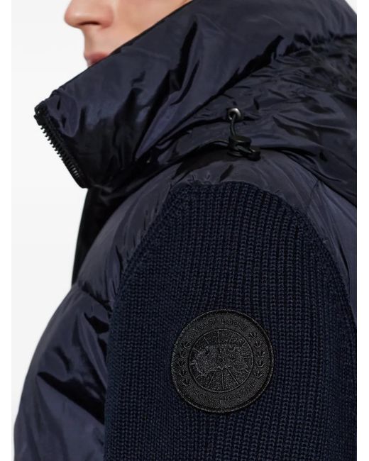 Canada Goose Blue Hooded Panelled Jacket for men
