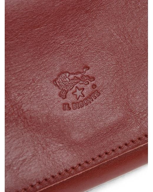 Il Bisonte Red Logo-Embossed Leather Wallet for men