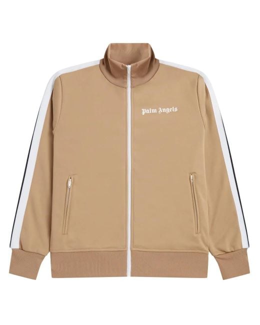 Palm Angels Natural Logo-Print Track Jacket for men