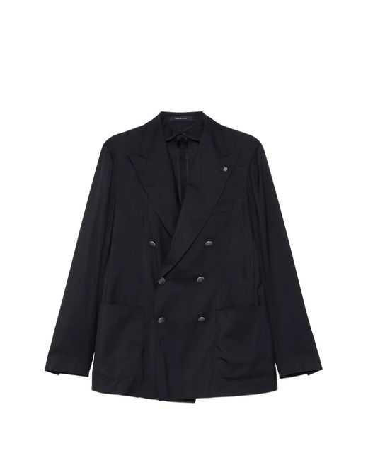 Tagliatore Blue Double-Breasted Jacket for men
