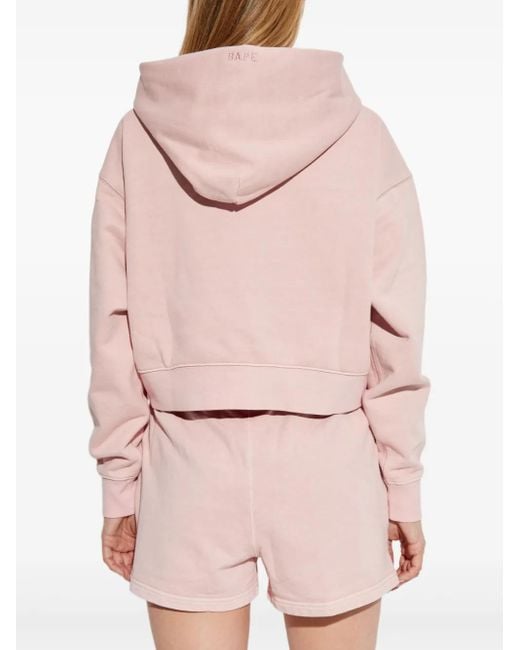 A Bathing Ape Pink Logo Zip-up Hoodie