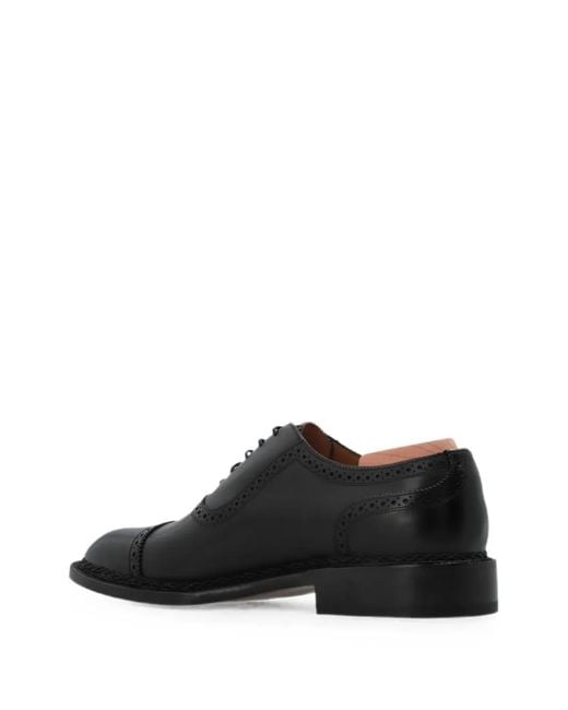 Kiton Black Brogue-Detail Lace-Up Oxford Shoes for men