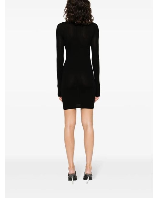 Off-White c/o Virgil Abloh Black Off Stamp Embroidered Mini Dress