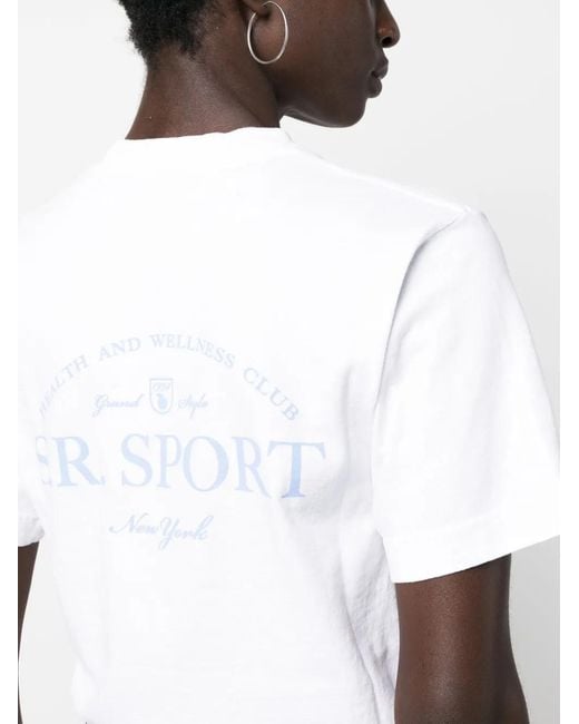 Sporty & Rich White Logo-print Cotton T-shirt