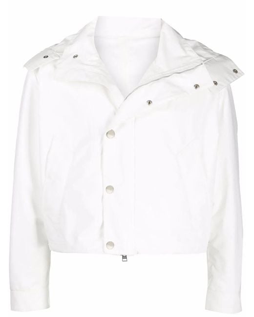 AMI White Cropped Waterproof Jacket