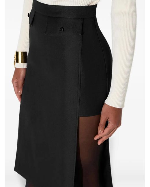 Elisabetta Franchi Black Cool Wool Skirt
