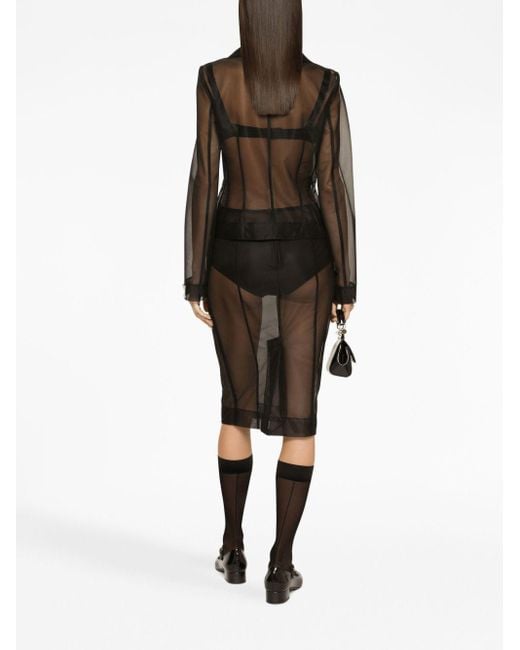 X Kim blazer à effet de transparence Dolce & Gabbana en coloris Black