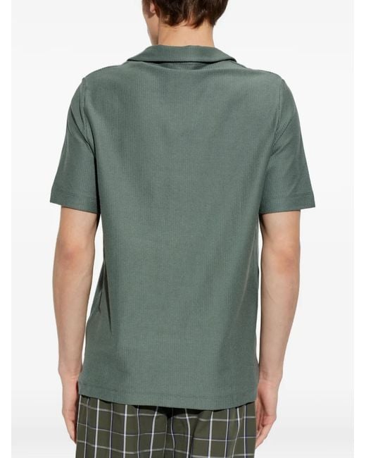 Hanro Green Ribbed V-Neck T-Shirt for men