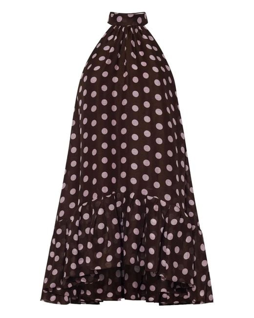 Cara Cara Red Polka-Dot Ruffled Mini Dress