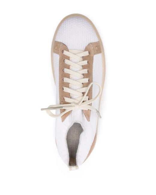 Eleventy Pink Panelled Knitted Sneakers for men