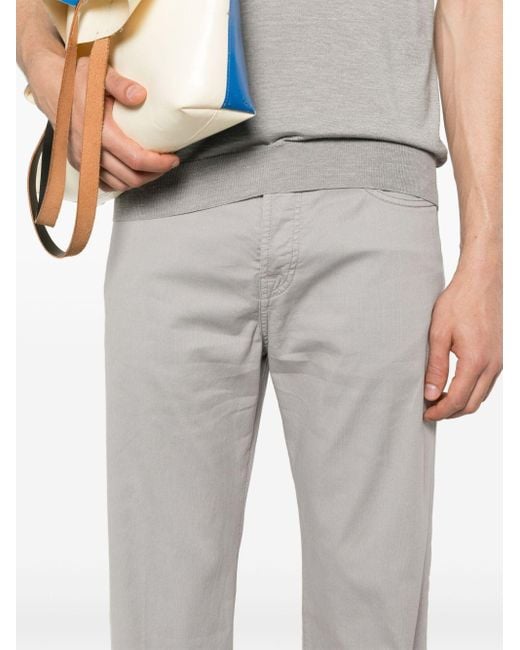 Pantalones rectos con pinzas Kiton de hombre de color Gray