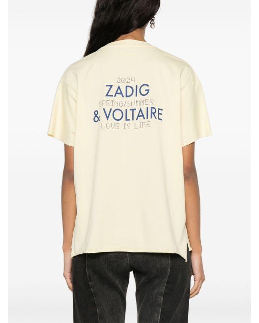 Zadig & Voltaire Tommer Katoenen T-shirt in het Natural