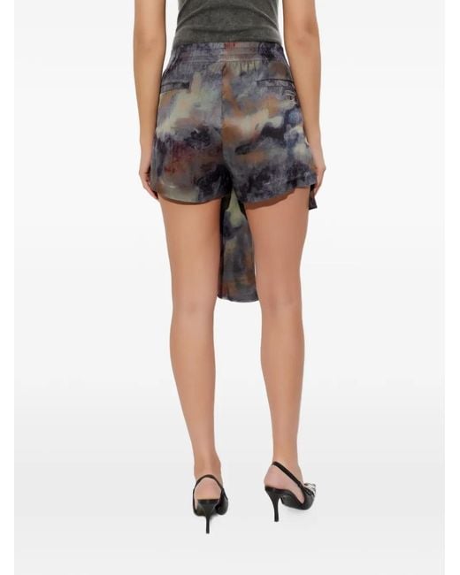 DIESEL Gray S-Talia Tie-Detail Shorts