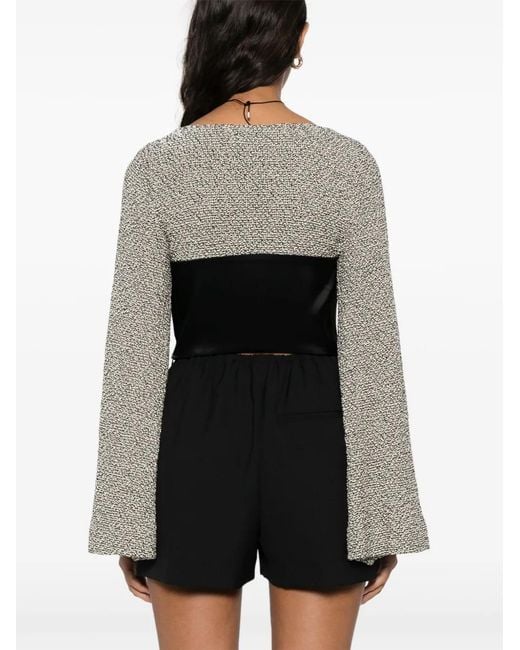 Nanushka Black Tasula Crop Top