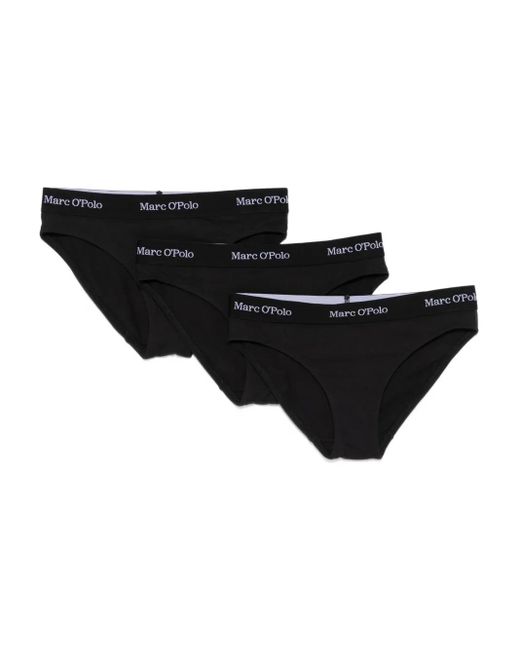 Pack de tres calzoncillos con logo en la cintura Marc O' Polo de color Black