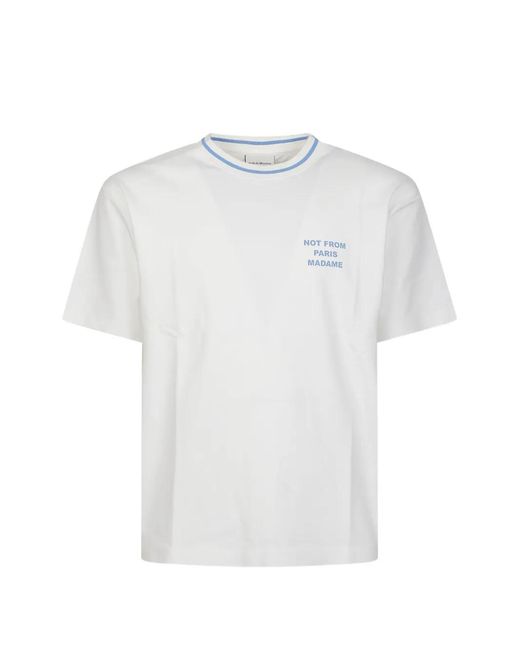 Drole de Monsieur White Sport Slogan-Print T-Shirt for men