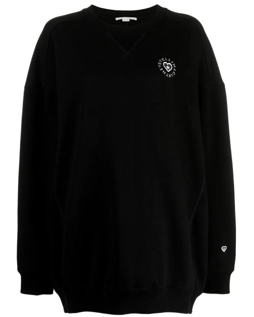 Stella McCartney Black Logo-Patch Cotton Sweatshirt