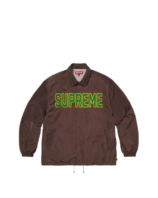 Supreme Brown Press-Stud-Fastening Jacket for men