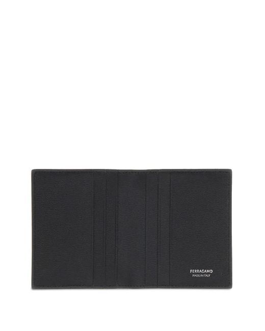 Ferragamo Black Embossed-Monogram Card Holder for men