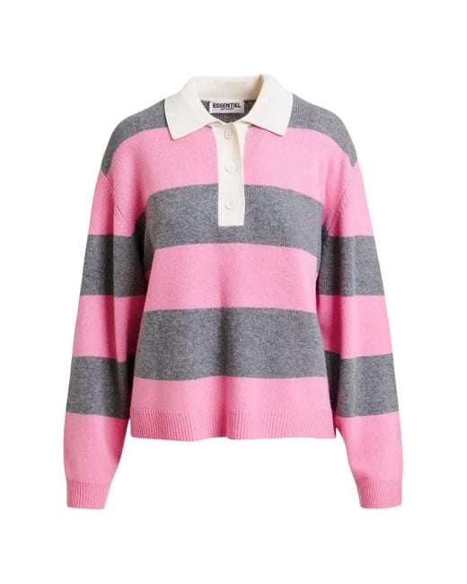 Essentiel Antwerp Pink Jezebel Polo Top